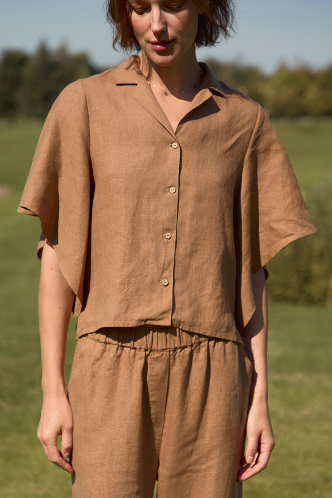 Flutter Sleeve Linen Top