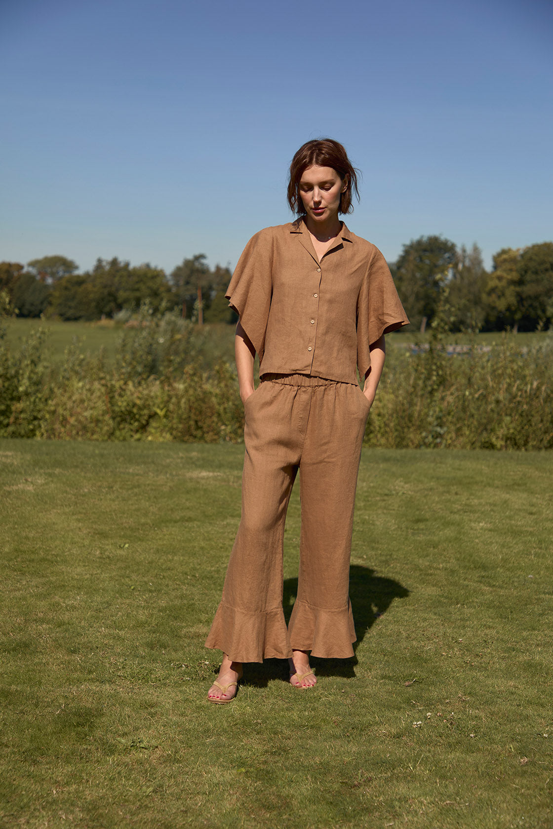 linen crop top
