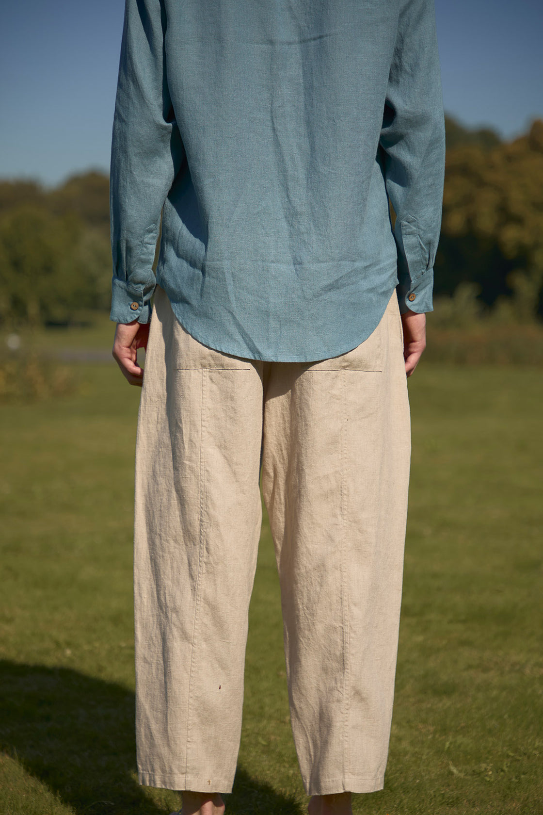 loose flax linen pants men's