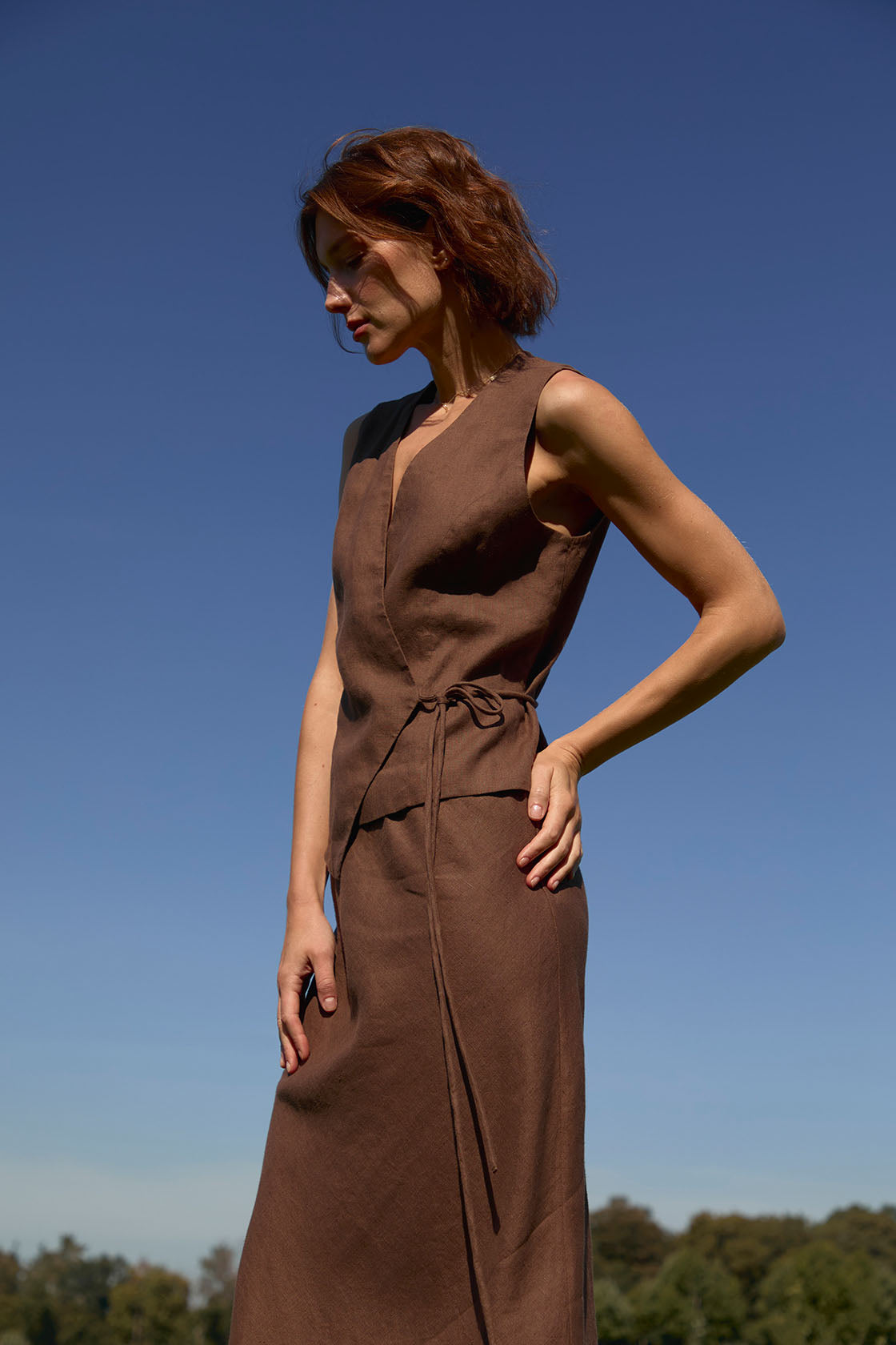 linen kimono vest womens