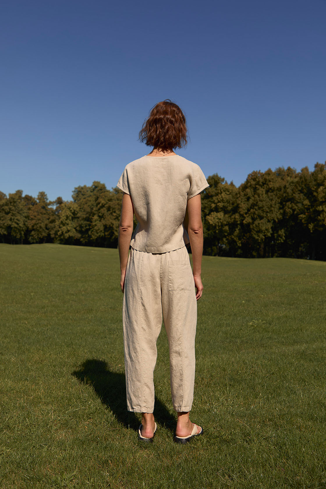 CALLA linen wrap top