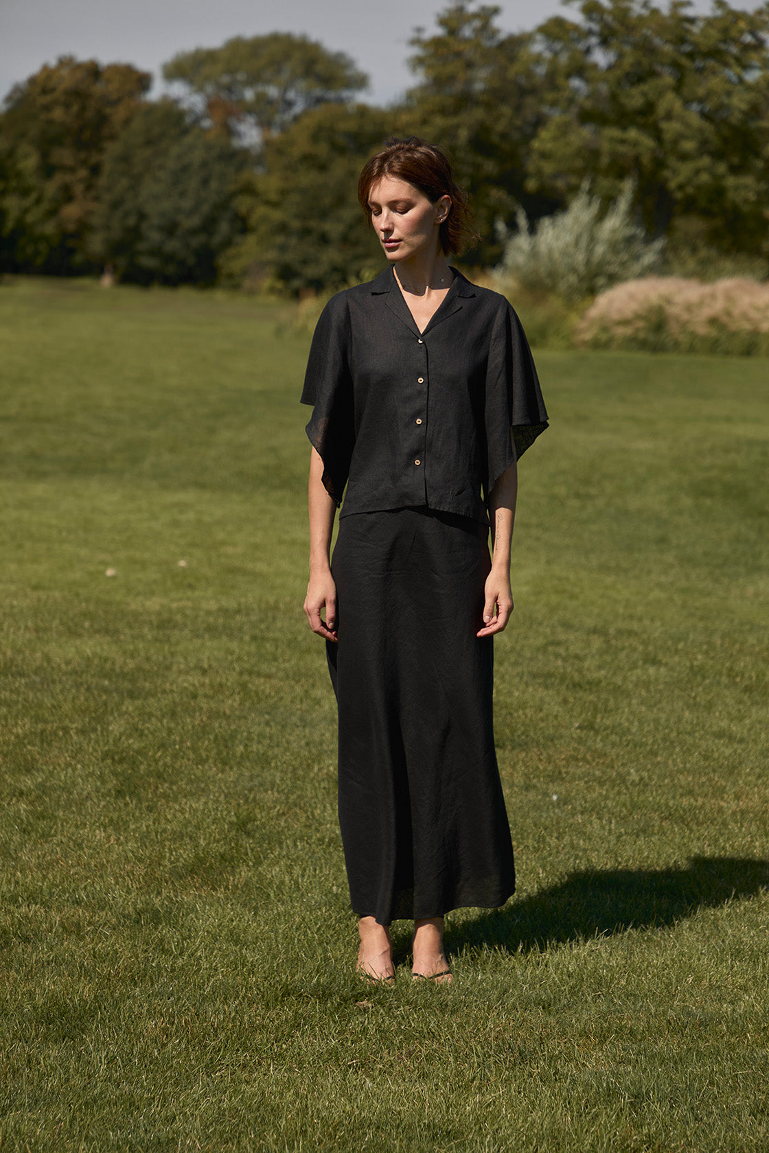 Cocktail party linen blouse