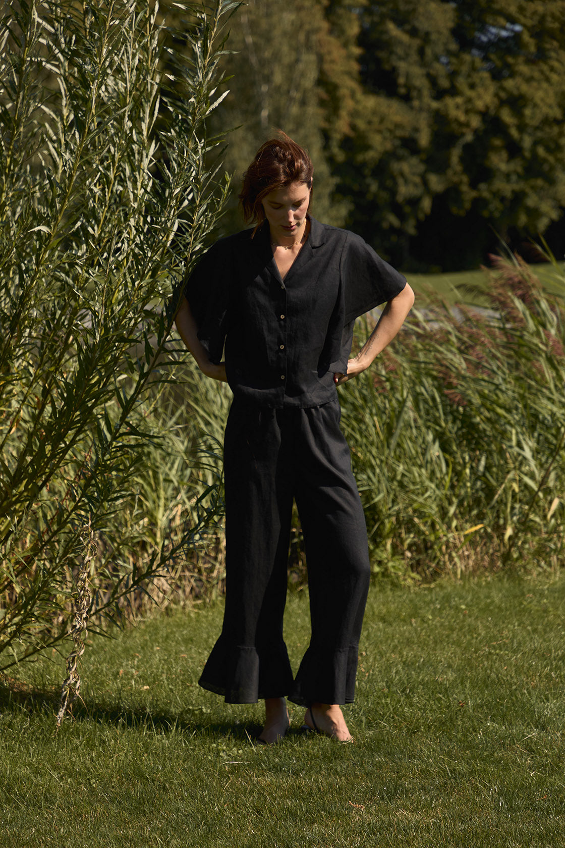 Relaxed Flowy Linen Trousers