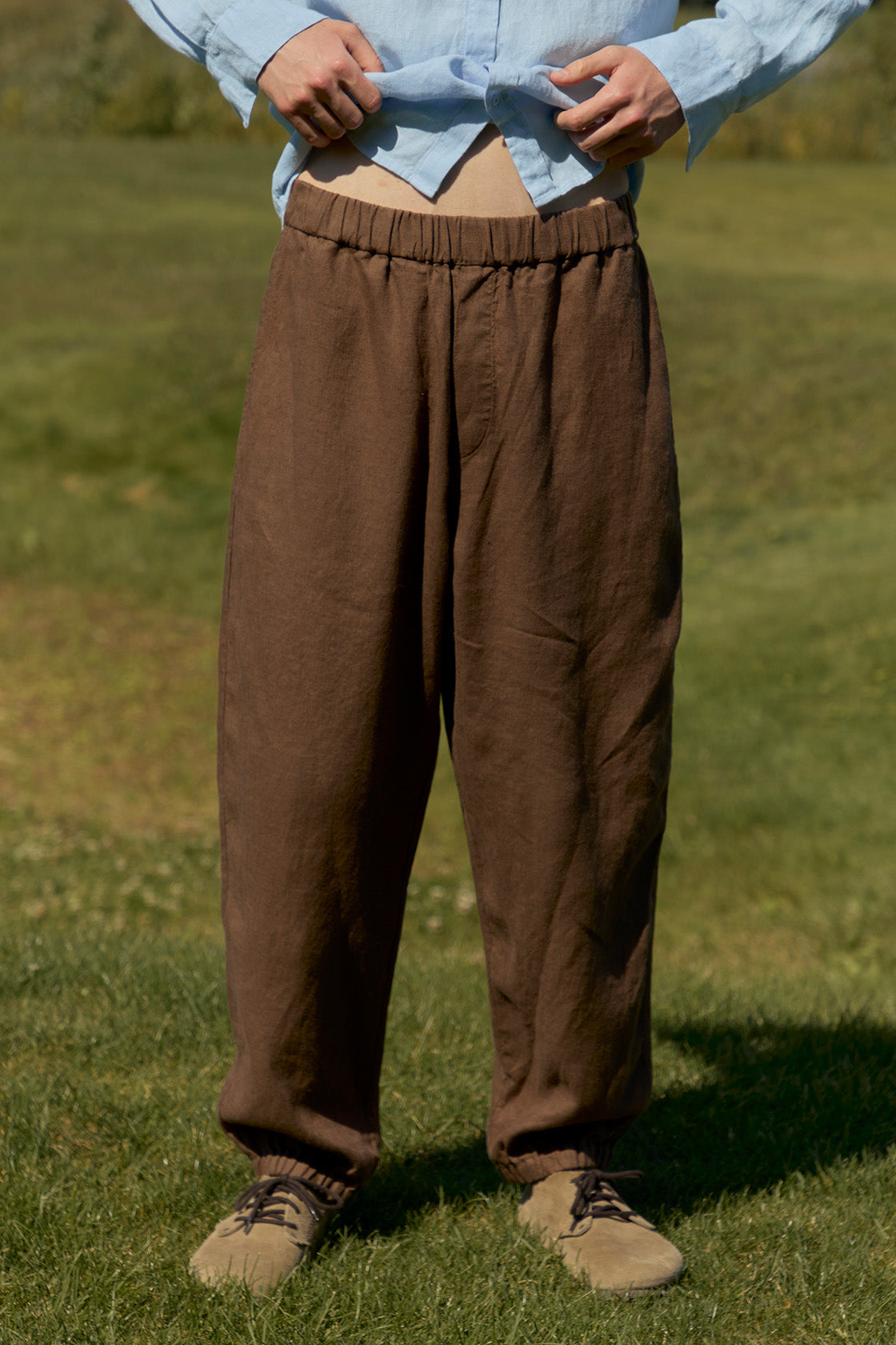 Flax linen jogger pants
