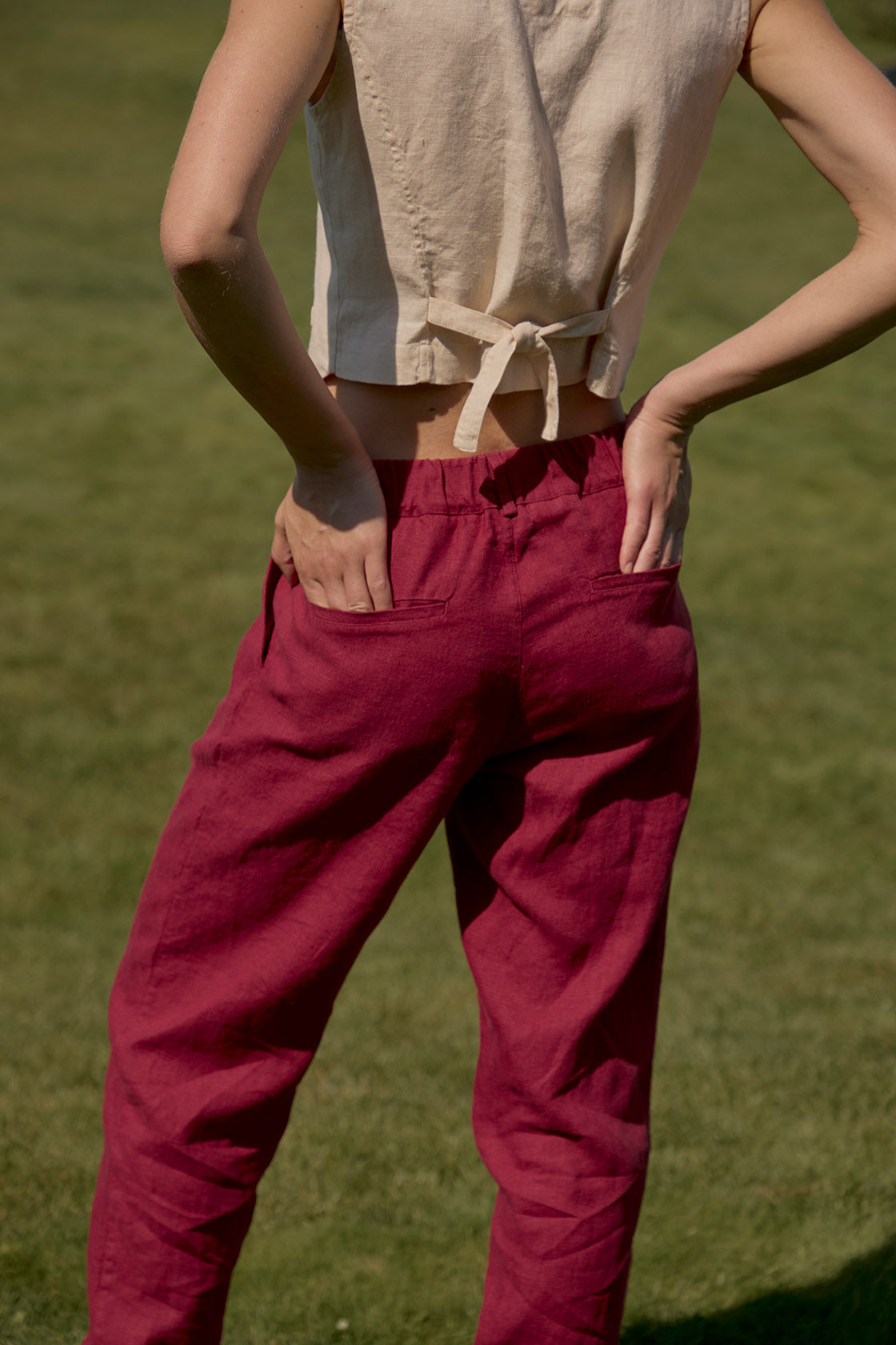flax linen trousers women's