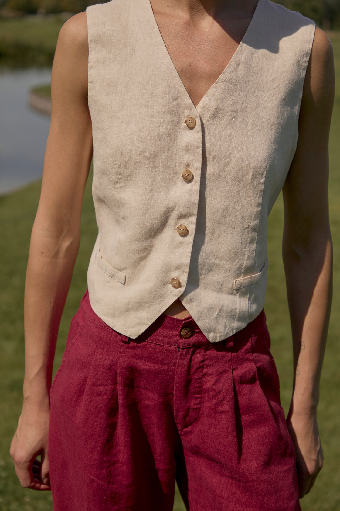 linen joggers women