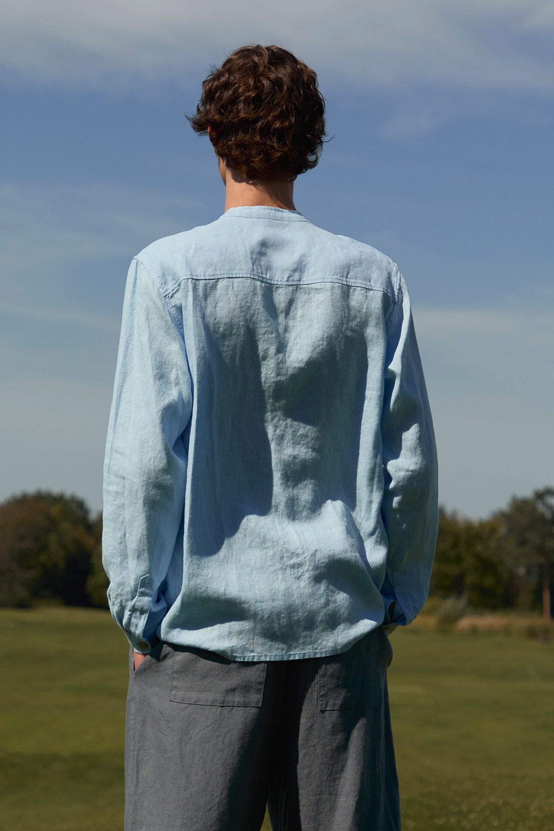 classic tailored linen shirt men