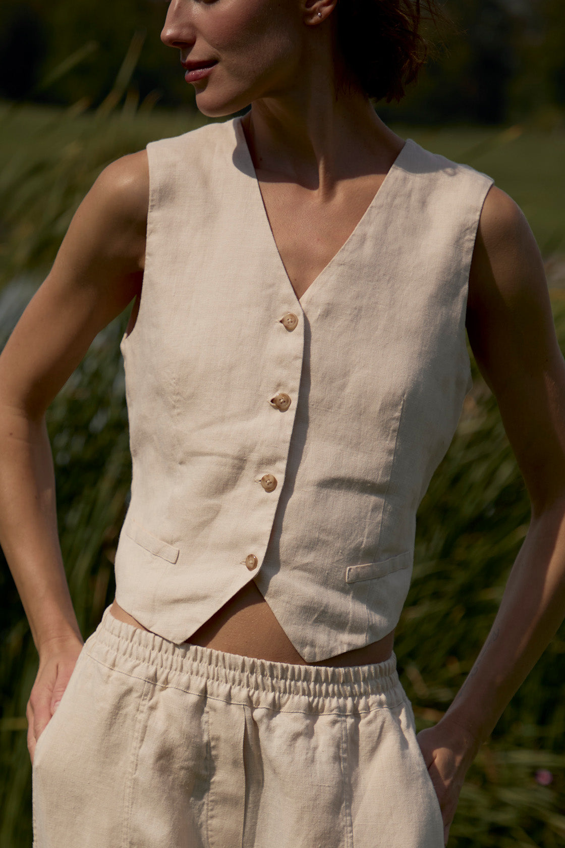 linen vest women