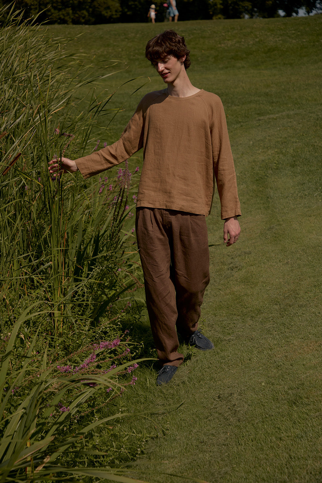flax linen trousers men's