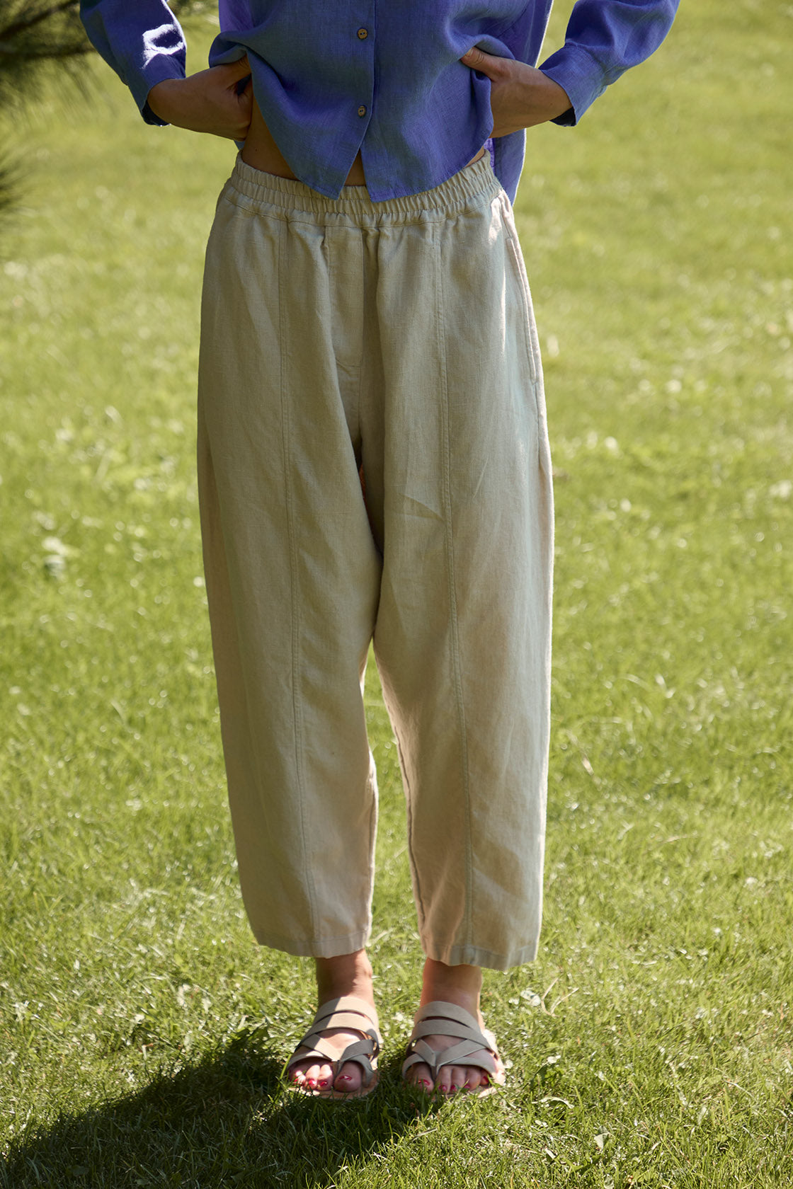loose flax linen trousers unisex