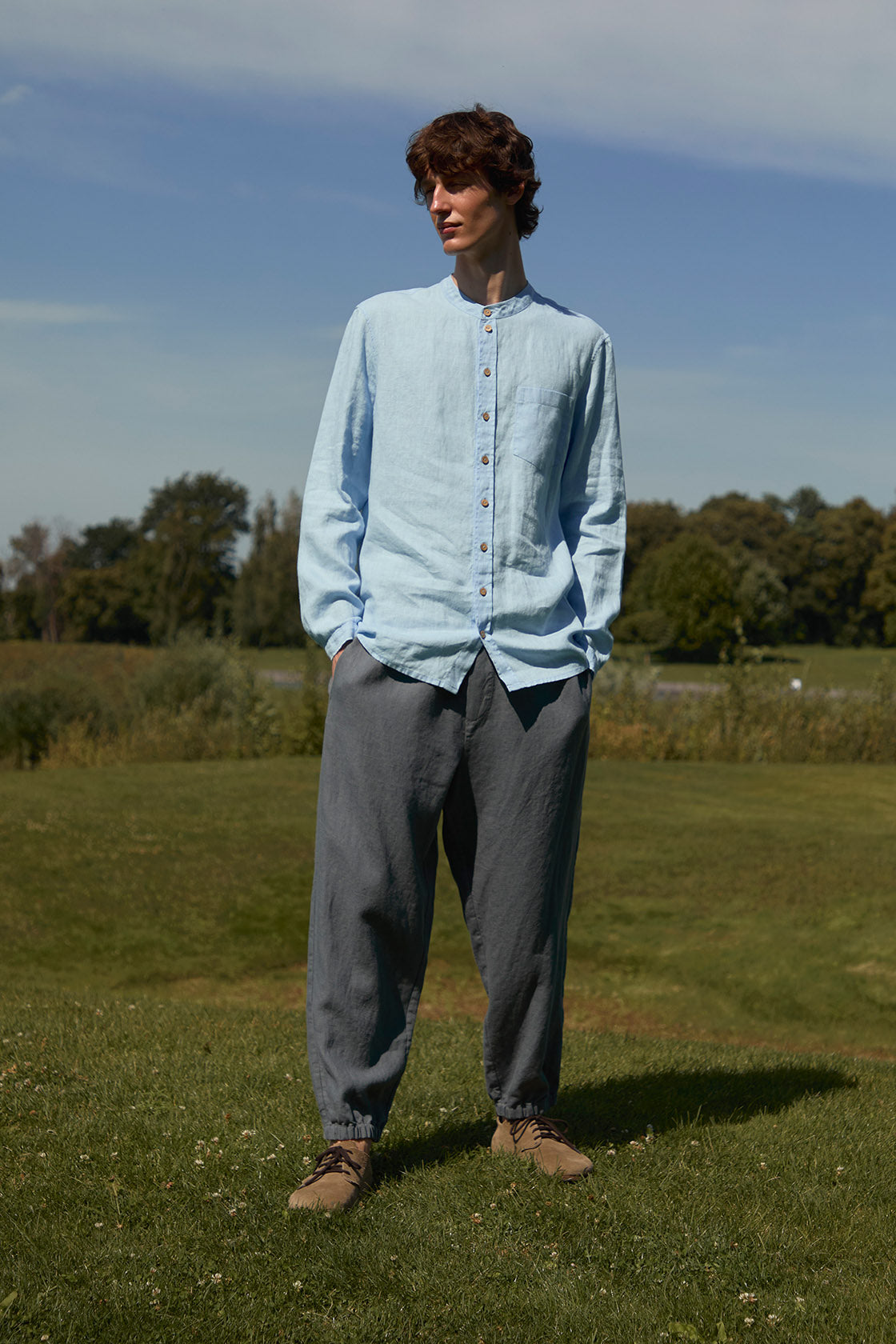 loose fit linen jogger pants