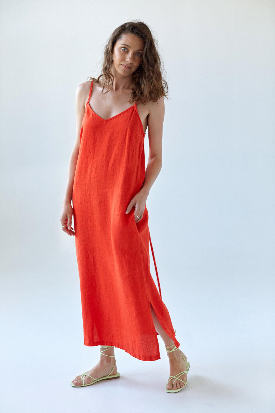 Orange Slip Dress