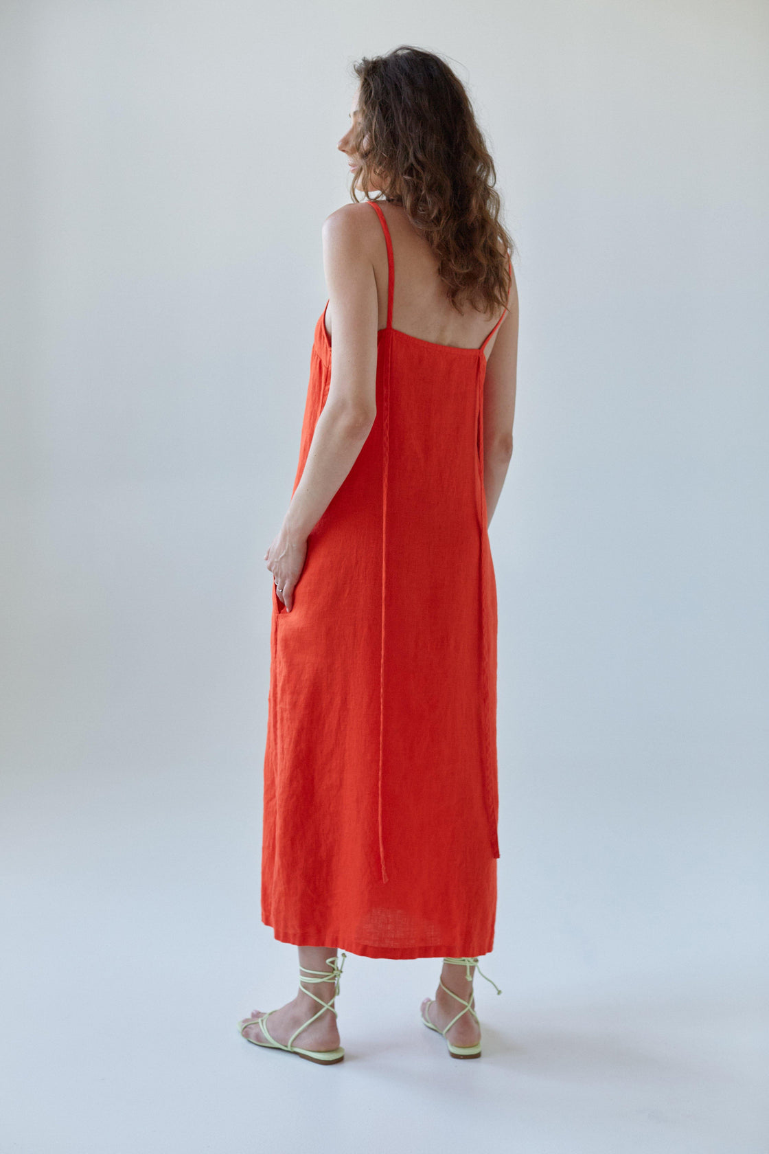 women's orange summer dress