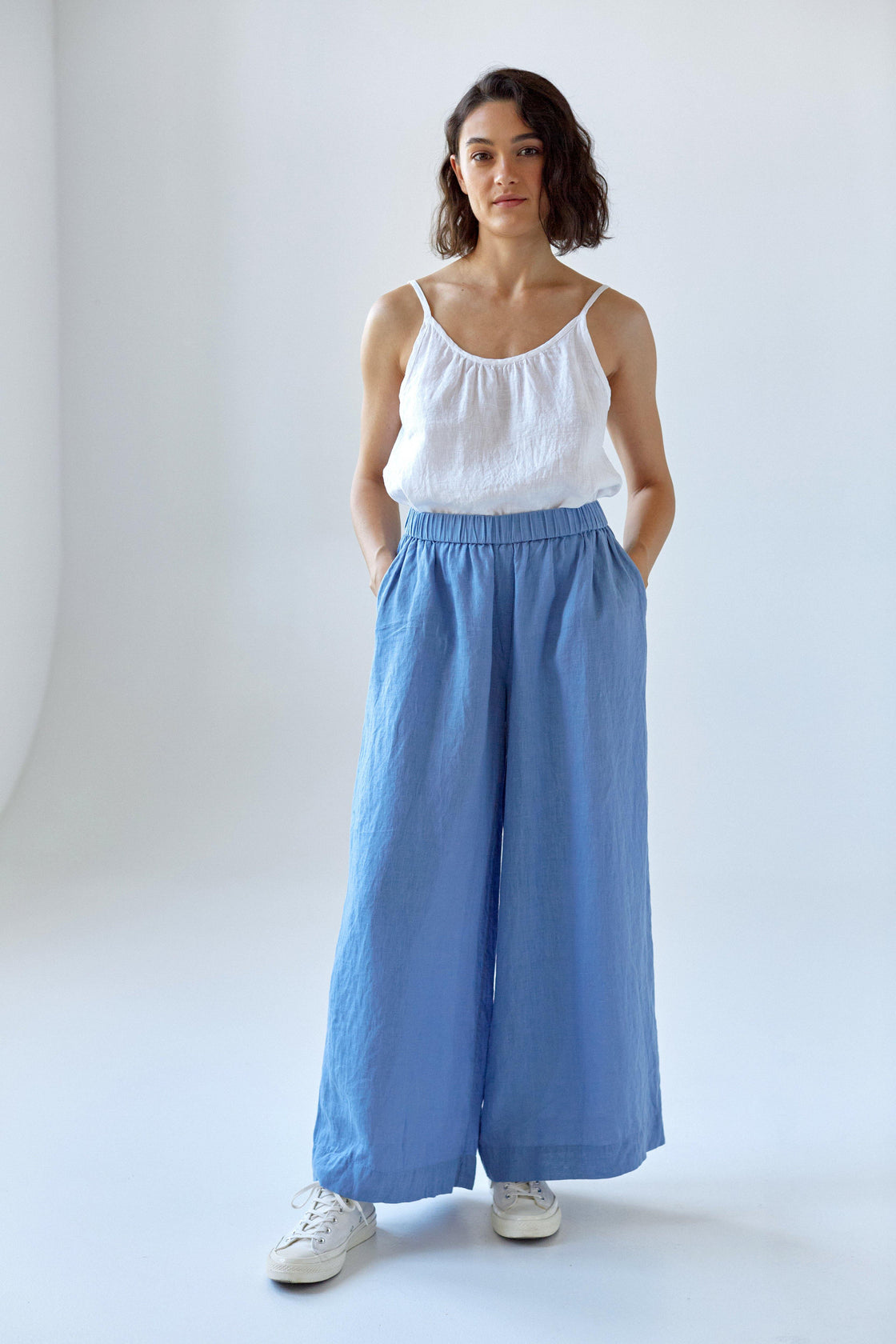 womens linen pants with elastic waist - Manufacture de Lin