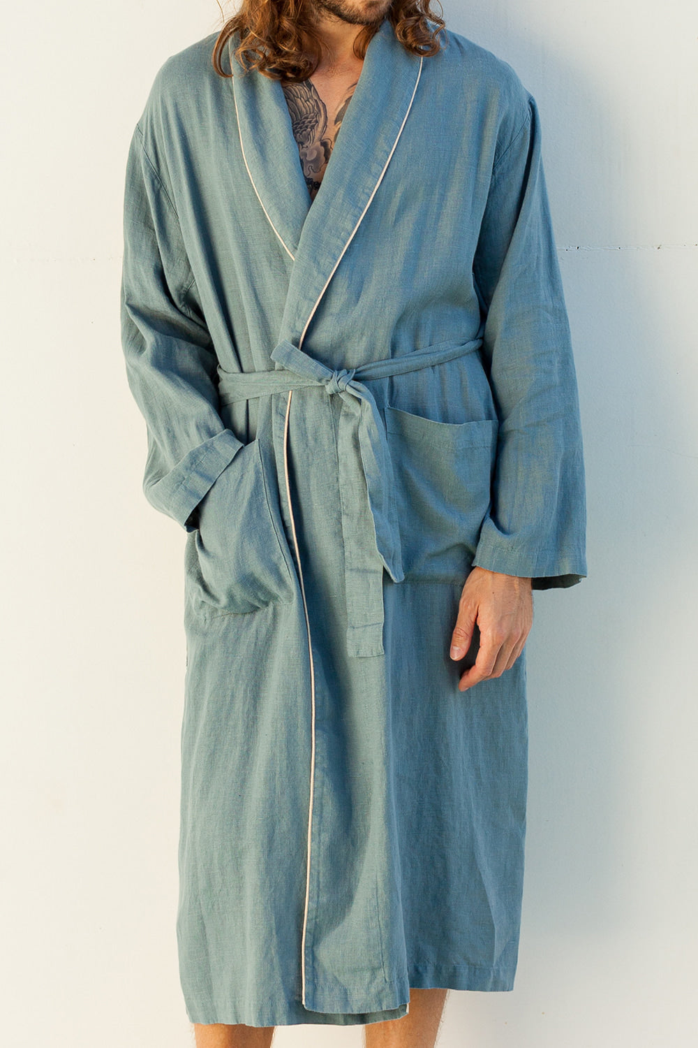 DANDELION men's linen robe