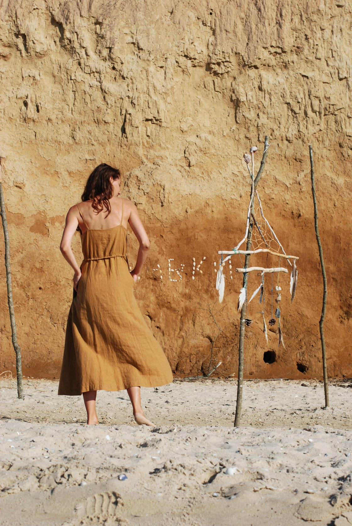 Brown linen summer dress - Manufacture de Lin