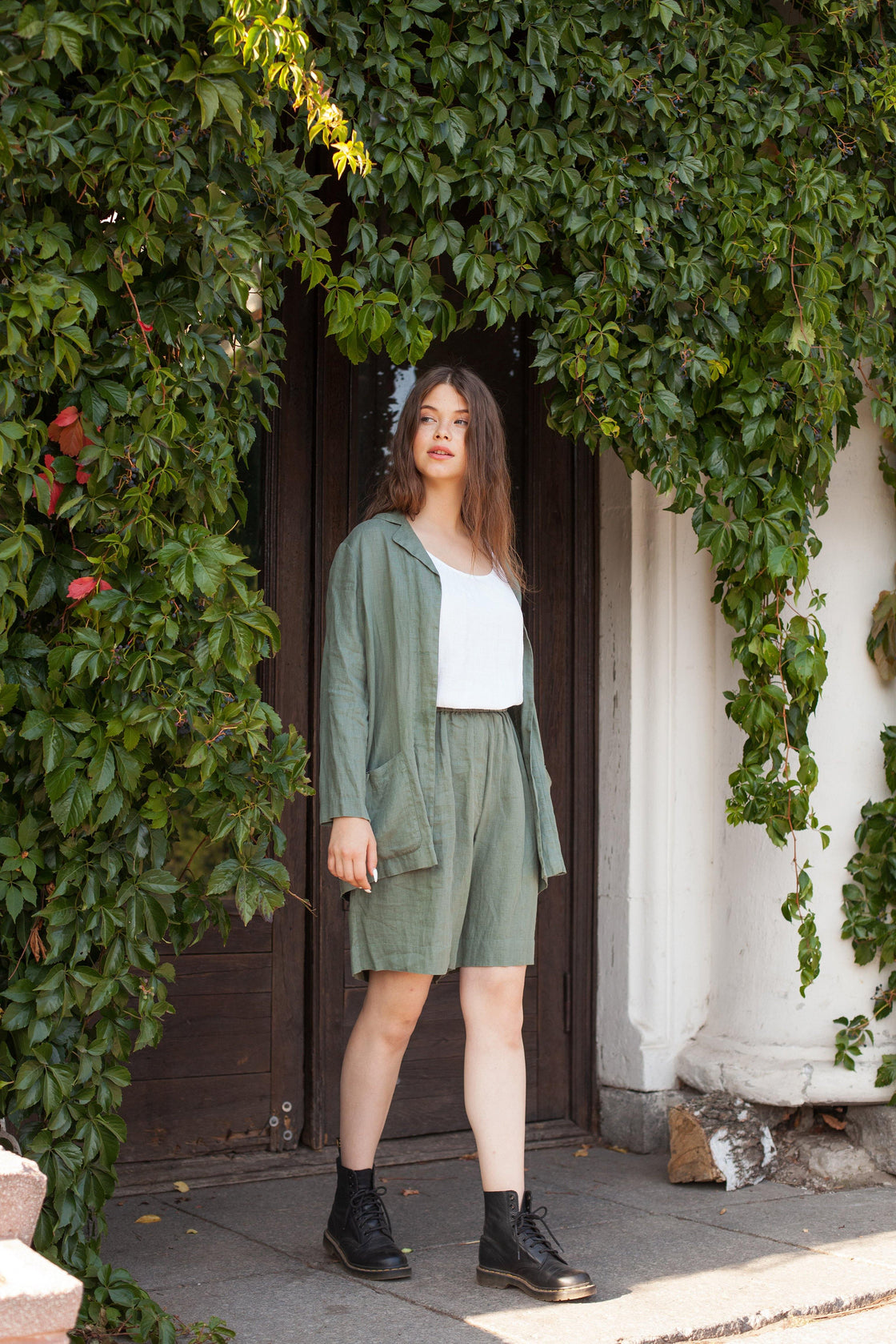 linen shorts women - Manufacture de Lin