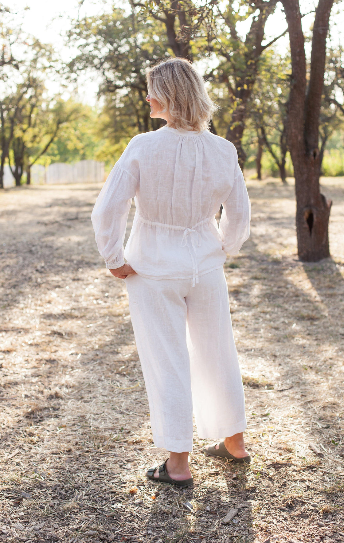 White long sleeve linen blouse - Manufacture de Lin