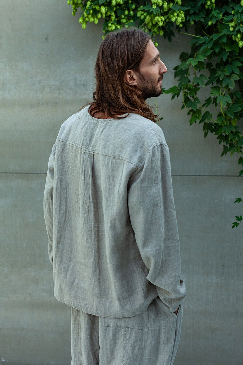 mens tunic dress shirt TUNILLA men's linen tunic shirt