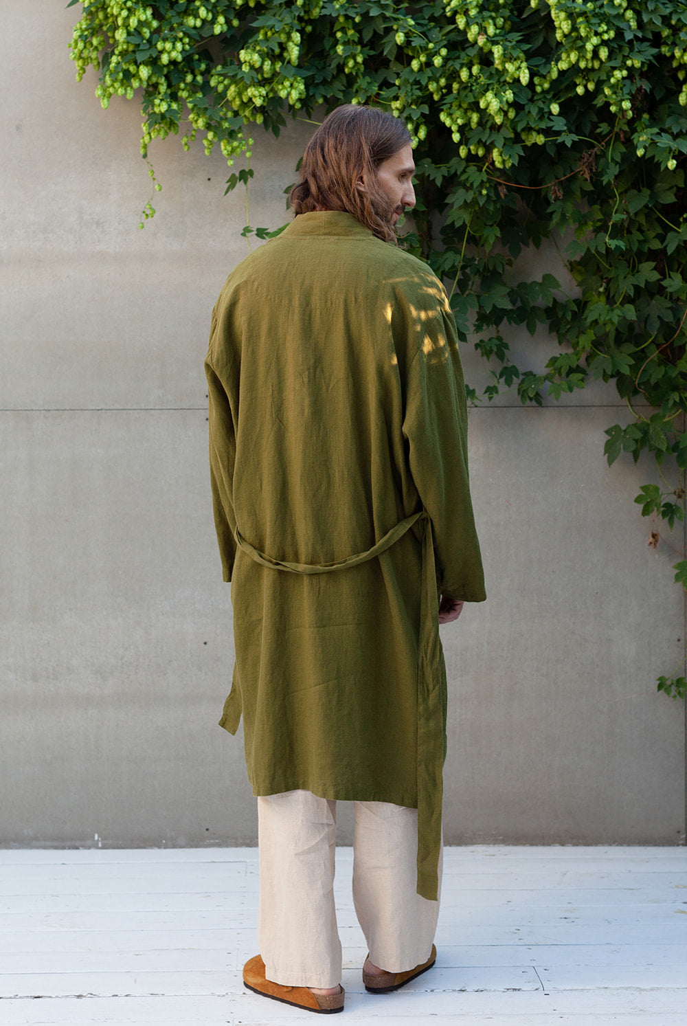 MONOTROPA men's linen kimono robe Manufacture de Lin